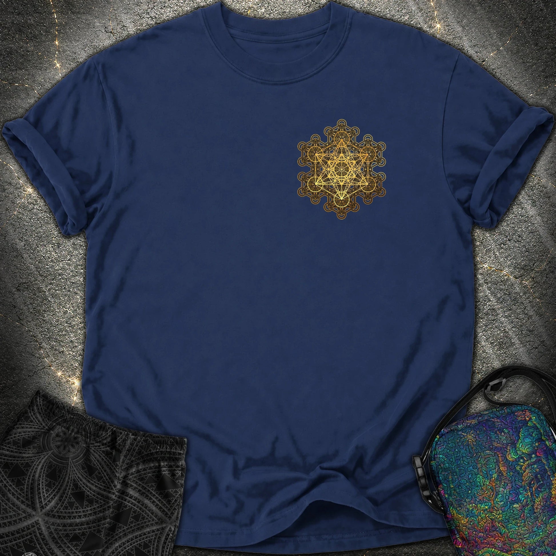 Metatron Fractal Star Comfort T-shirt - Metatron Fractal Star Comfort T-shirt - True Navy