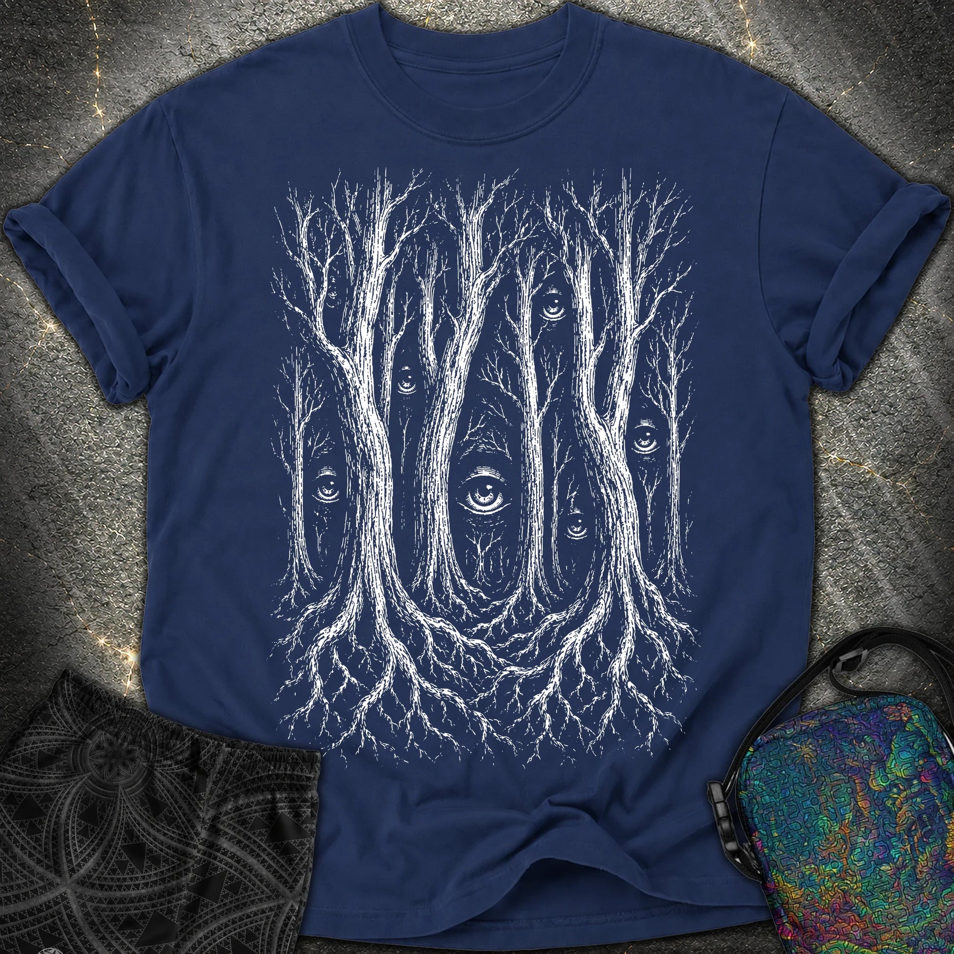 Forest Consciousness Watching - Forest Consciousness Watching Comfort T-Shirt - True Navy