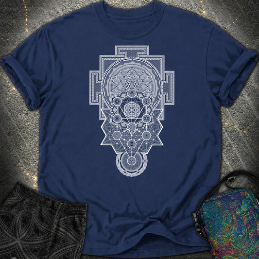 Sacred Geometry Encyclopedia Comfort T-Shirt - Sacred Geometry Encyclopedia Comfort T-Shirt - True Navy