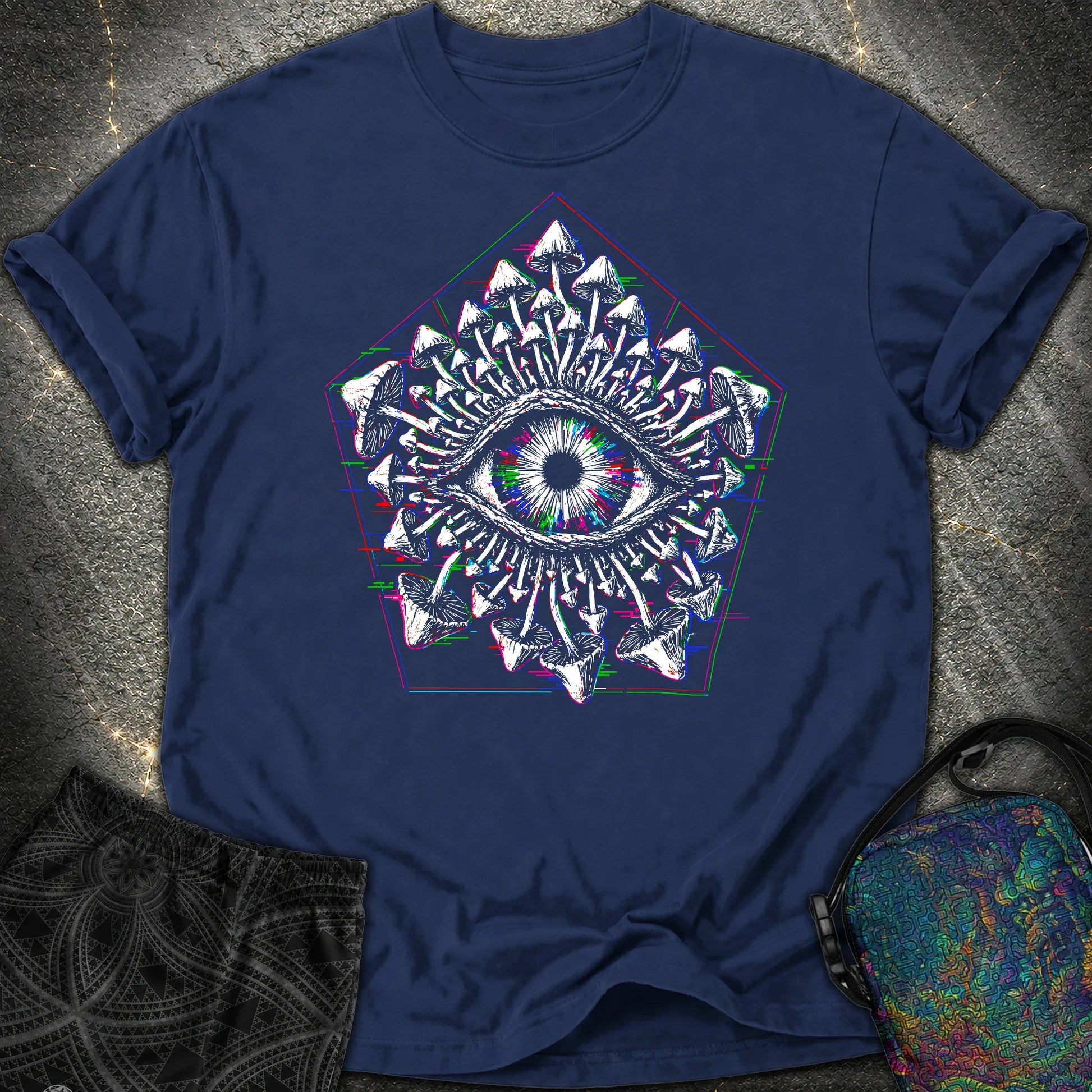 Third Eye Mushroom Comfort T-Shirt - Third Eye Mushroom Comfort T-Shirt - True Navy