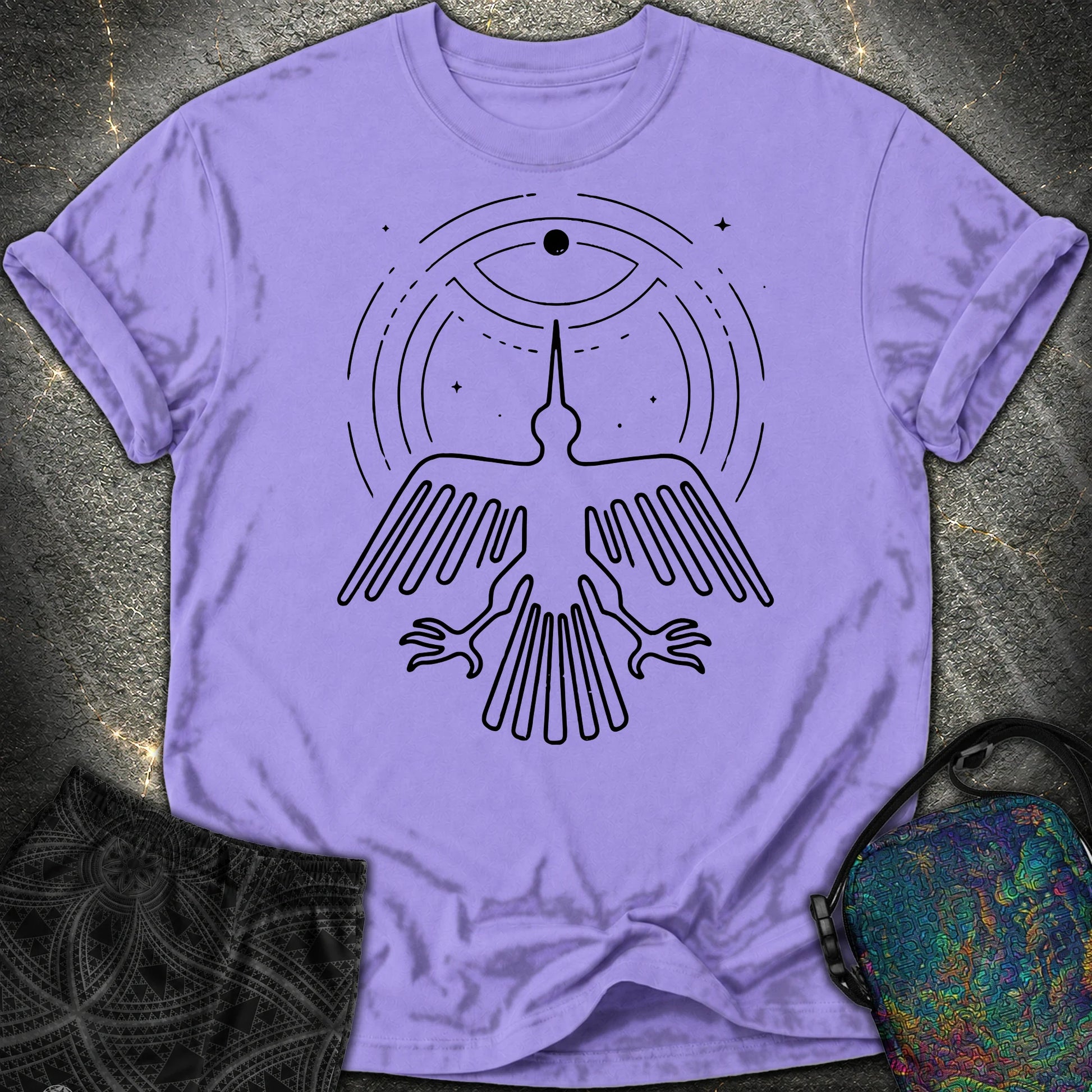 Geoglif Ptaka Biale - Geoglif Ptaka Biale Comfort T-Shirt - Violet
