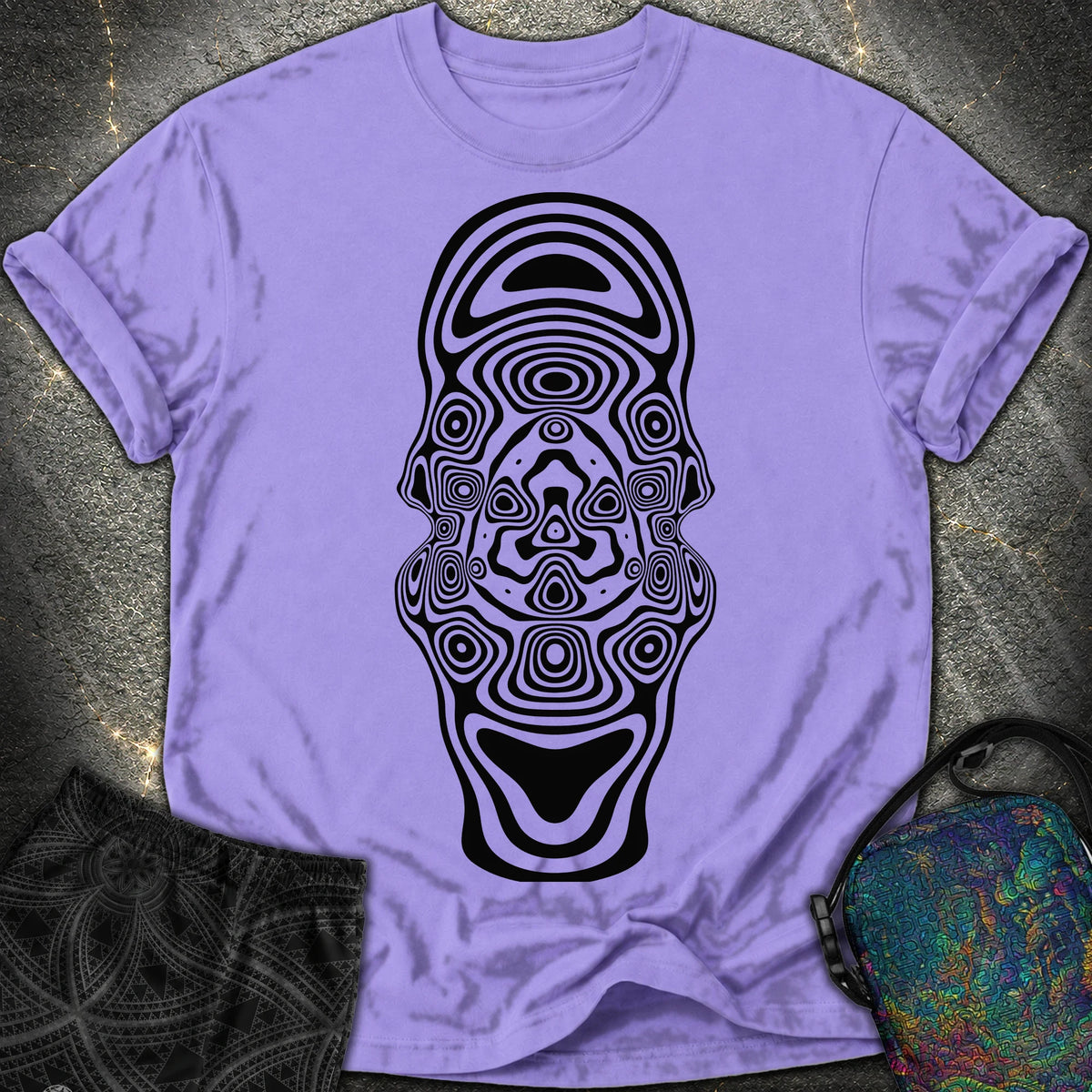 Mind Blown Black Comfort T-Shirt - Mind Blown Black Comfort T-Shirt - Violet
