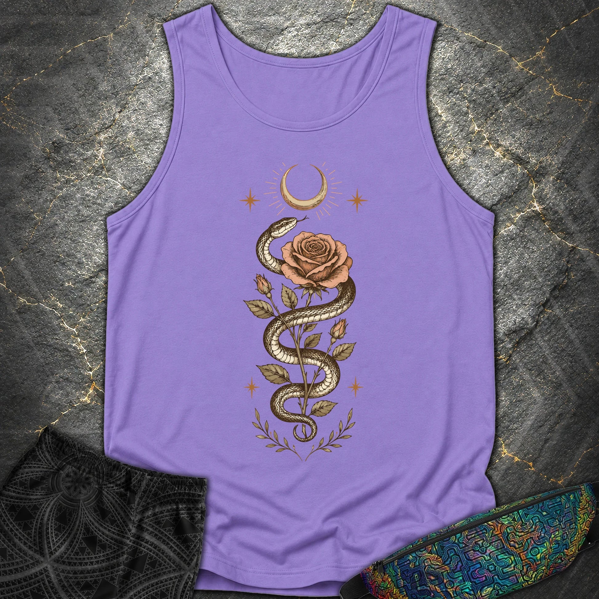 Snake Rose Moon - Snake Rose Moon Comfort Tank Top - Violet