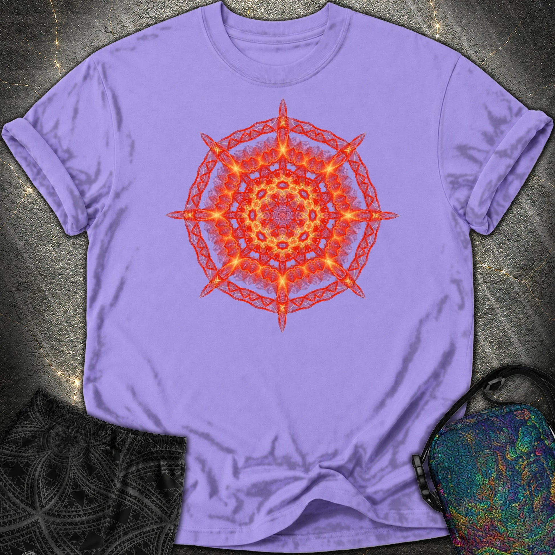 Radiant Geometry Portal Mandala - Radiant Geometry Portal Mandala Comfort T-Shirt - Violet