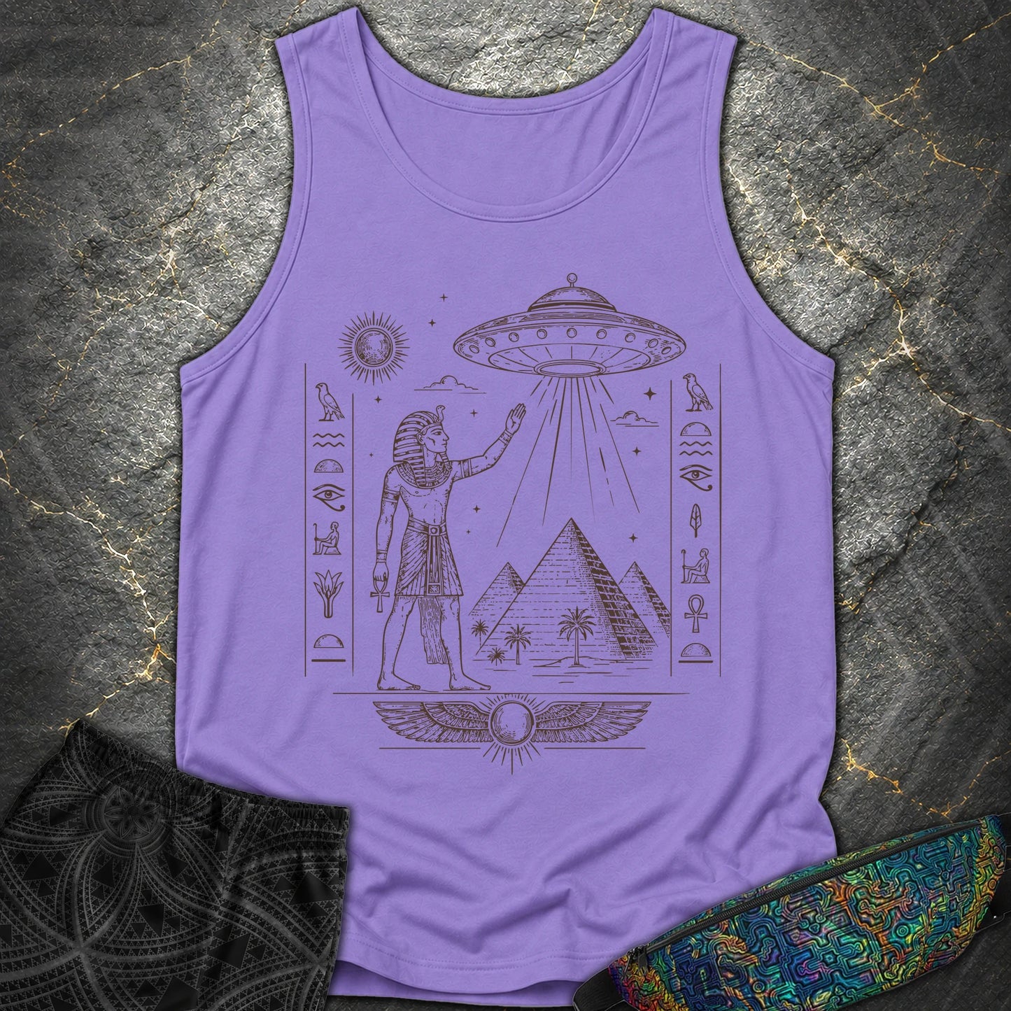 Pharaoh Beneath the Star Vessel - Pharaoh Beneath the Star Vessel Comfort Tank Top - Violet