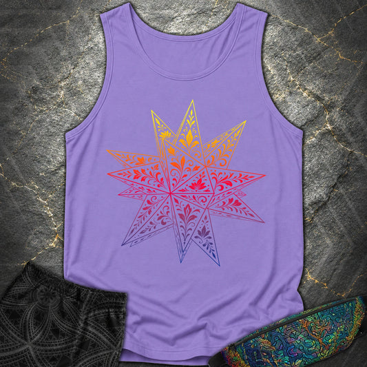 Colorful Stellated Dodecahedron - Colorful Stellated Dodecahedron Comfort Tank Top - Violet