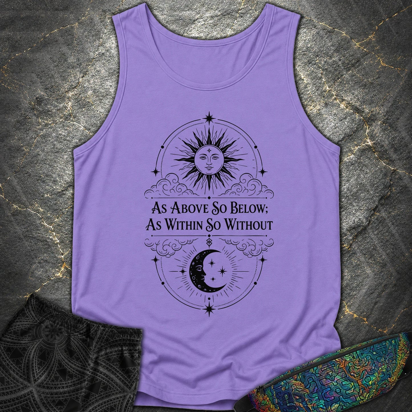 As Above So Below Sun Moon - As Above So Below Sun Moon Comfort Tank Top - Violet