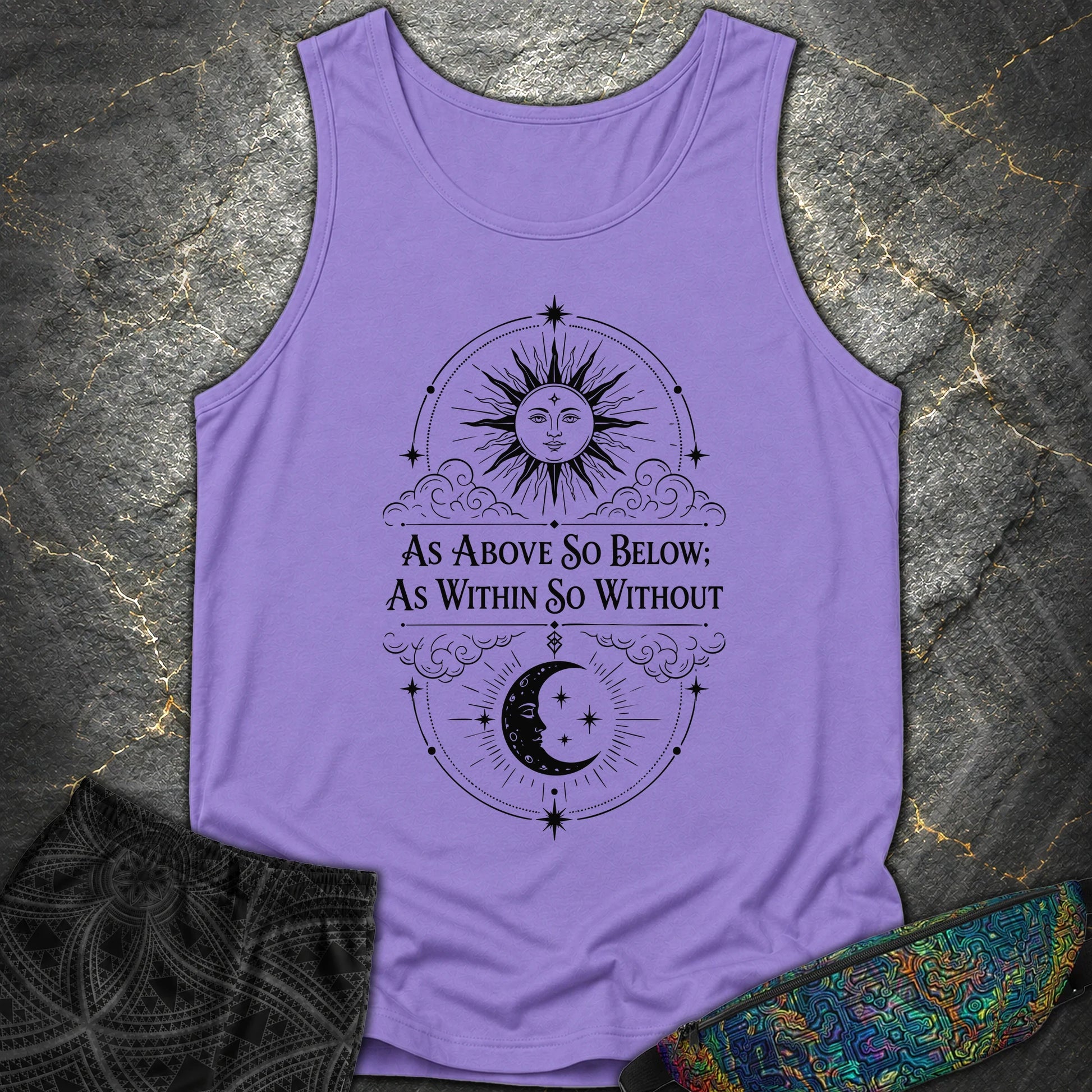 As Above So Below Sun Moon - As Above So Below Sun Moon Comfort Tank Top - Violet