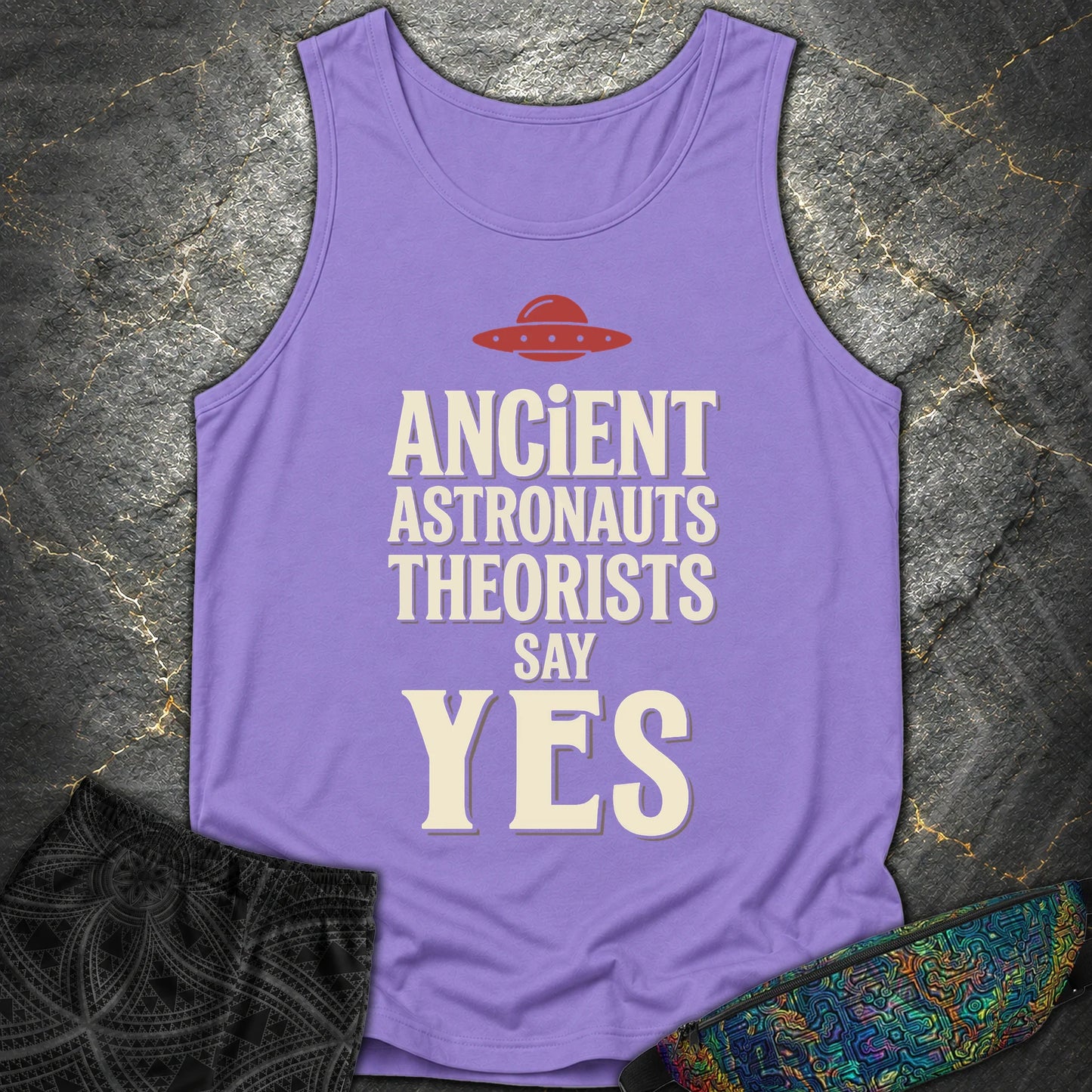 Ancient Astronaut Sey Yes 3 - Ancient Astronaut Sey Yes 3 Comfort Tank Top - Violet