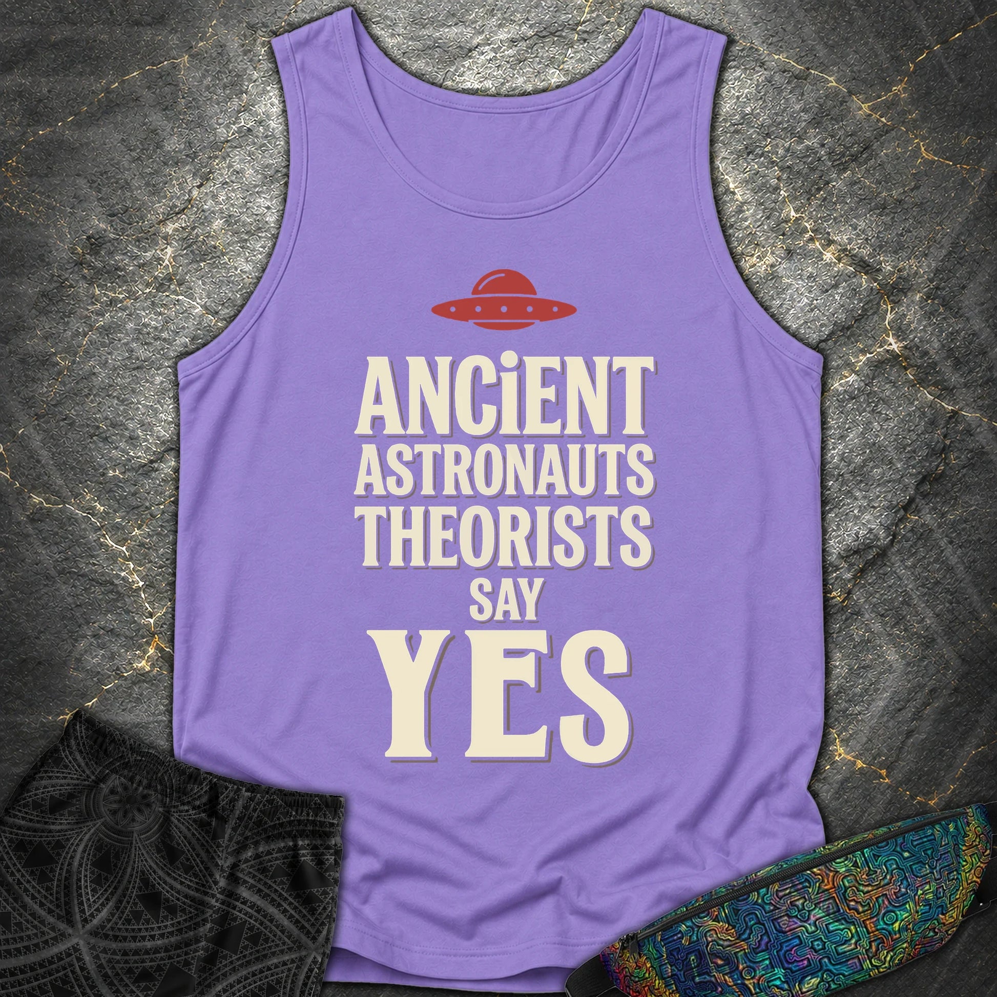 Ancient Astronaut Sey Yes 3 - Ancient Astronaut Sey Yes 3 Comfort Tank Top - Violet