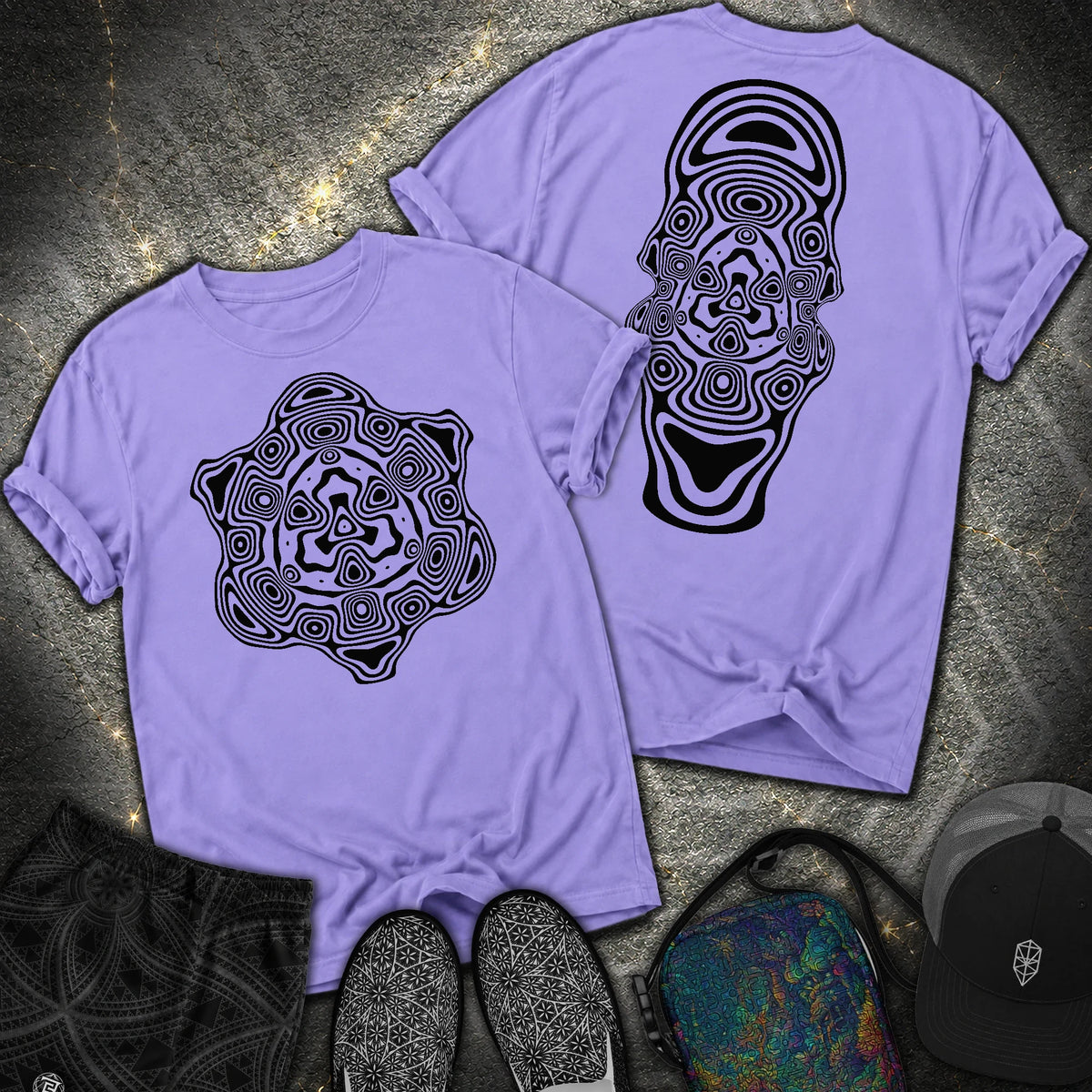 Mind Blown Black 2 Sided Comfort T-Shirt - Mind Blown Black 2 Sided Comfort T-Shirt - Violet