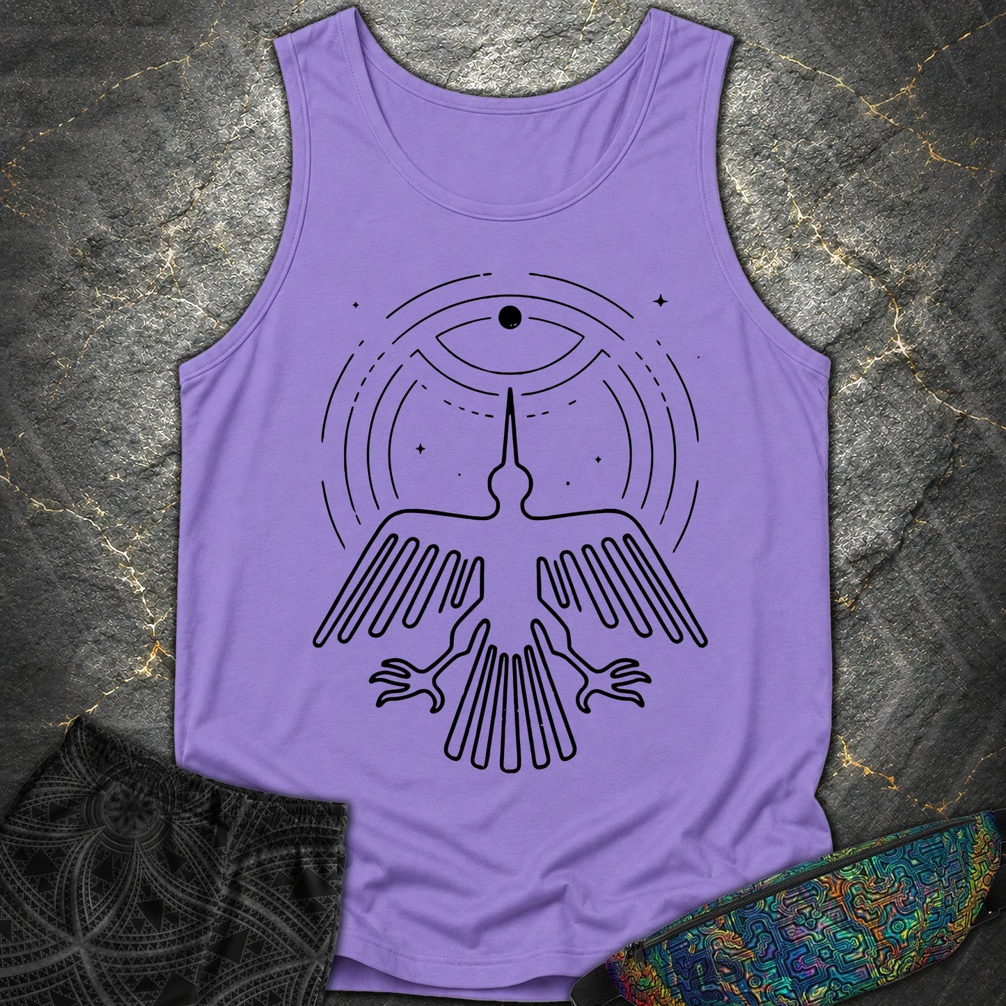 Geoglif Ptaka Biale - Geoglif Ptaka Biale Comfort Tank Top - Violet