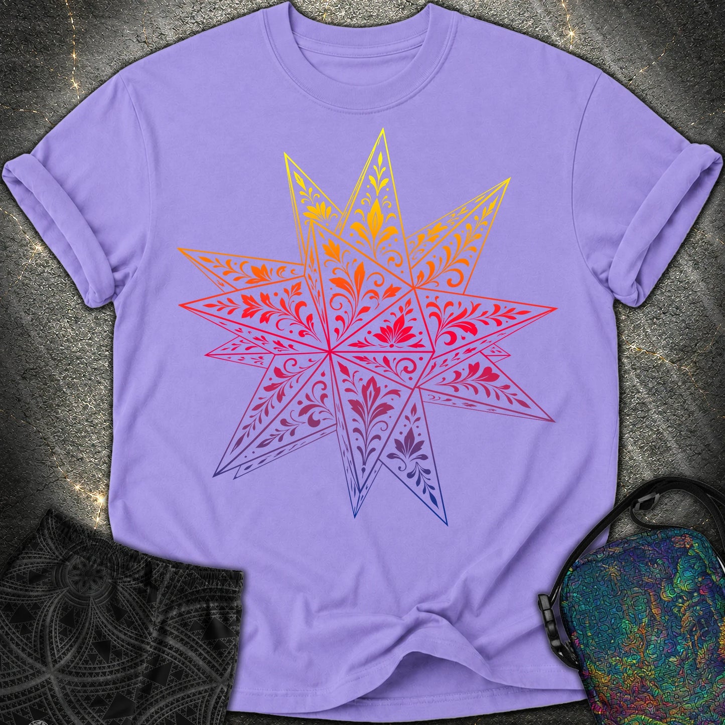 Colorful Stellated Dodecahedron - Colorful Stellated Dodecahedron Comfort T-Shirt - Violet