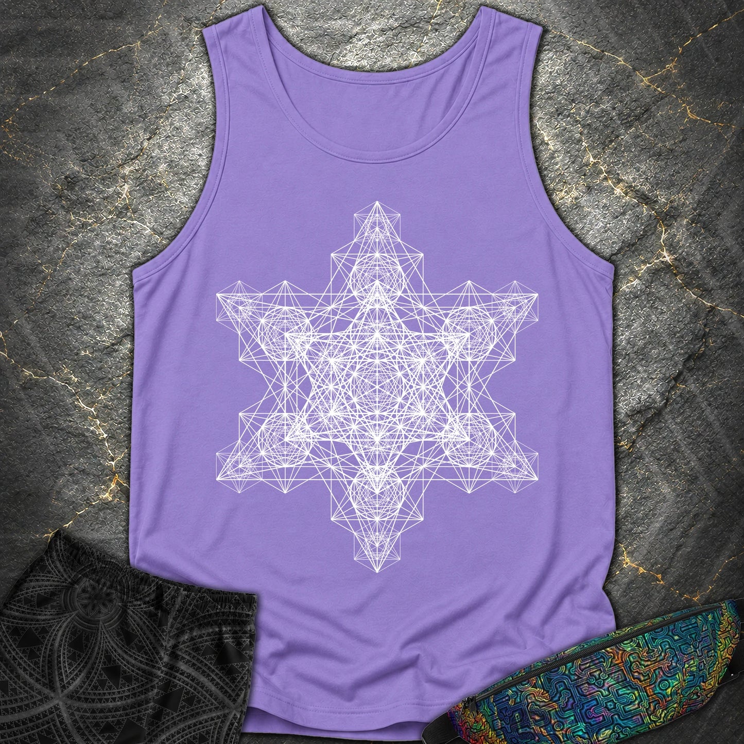 Metatron Fractal Star Tank Top - Metatron Fractal Star Tank Top - Violet