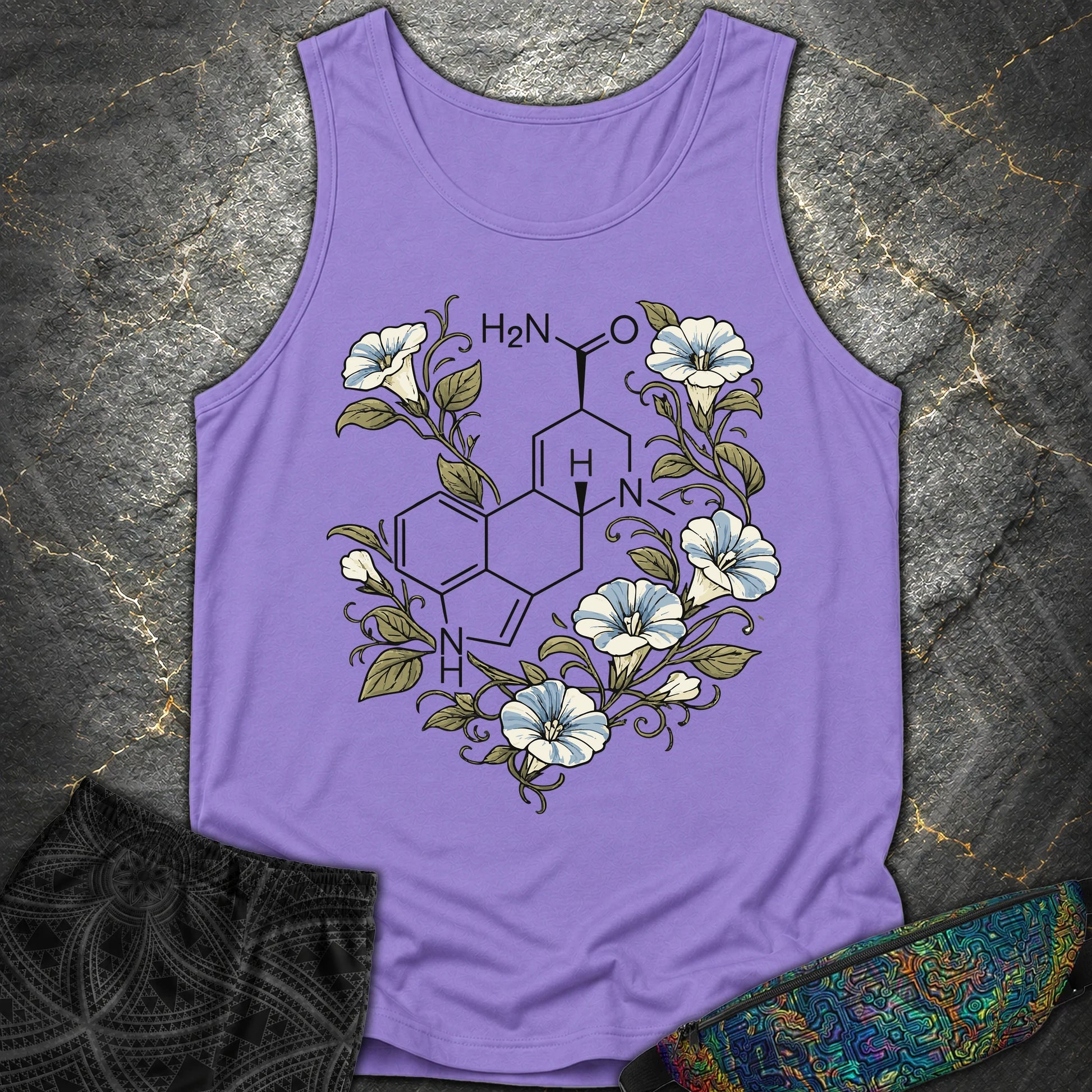 Morning Glory Molecule Color - Morning Glory Molecule Color Comfort Tank Top - Violet