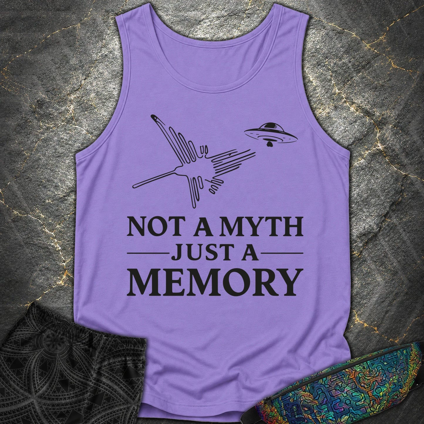 NOT MYTH JUST MEMORY Czarne - NOT MYTH JUST MEMORY Czarne Comfort Tank Top - Violet