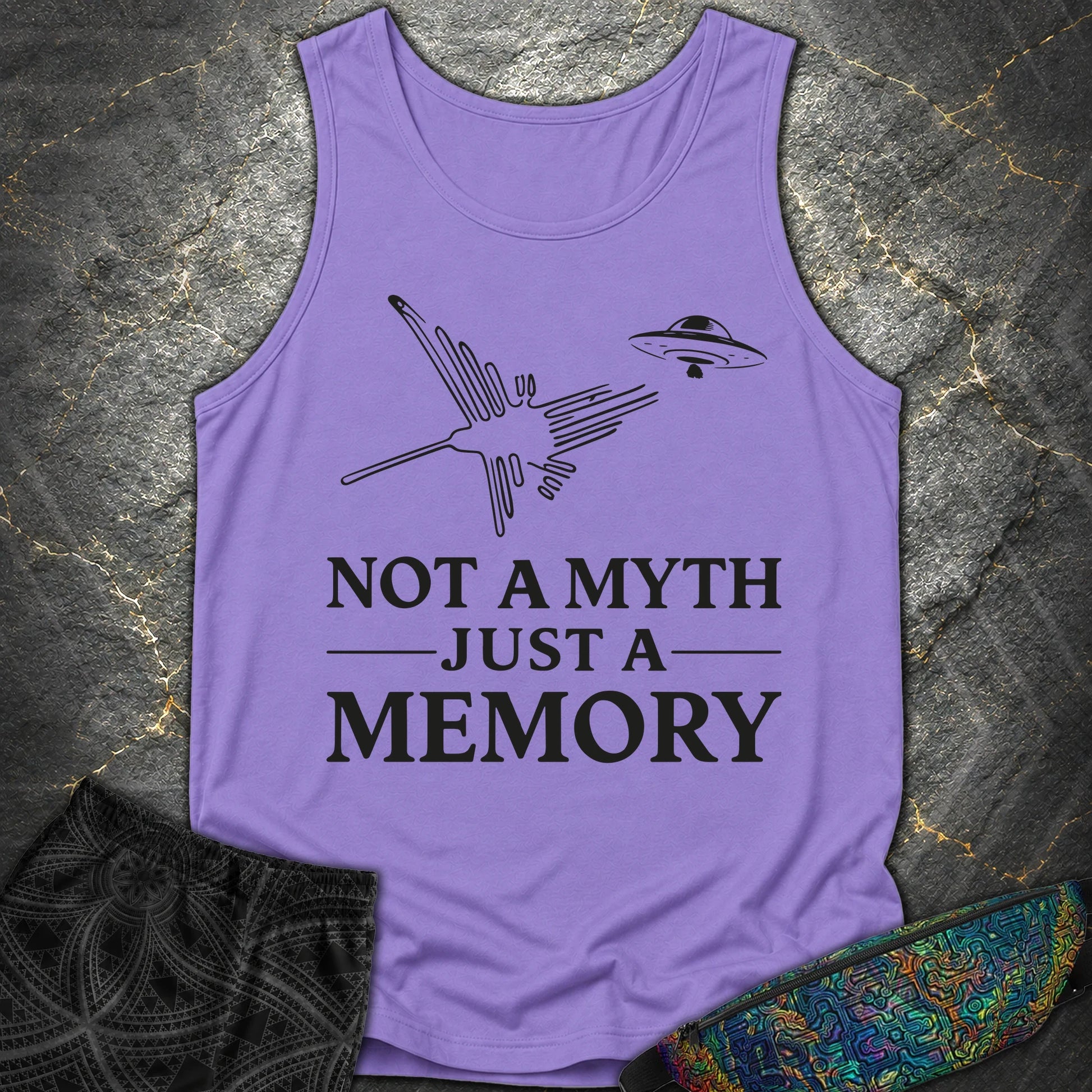 NOT MYTH JUST MEMORY Czarne - NOT MYTH JUST MEMORY Czarne Comfort Tank Top - Violet