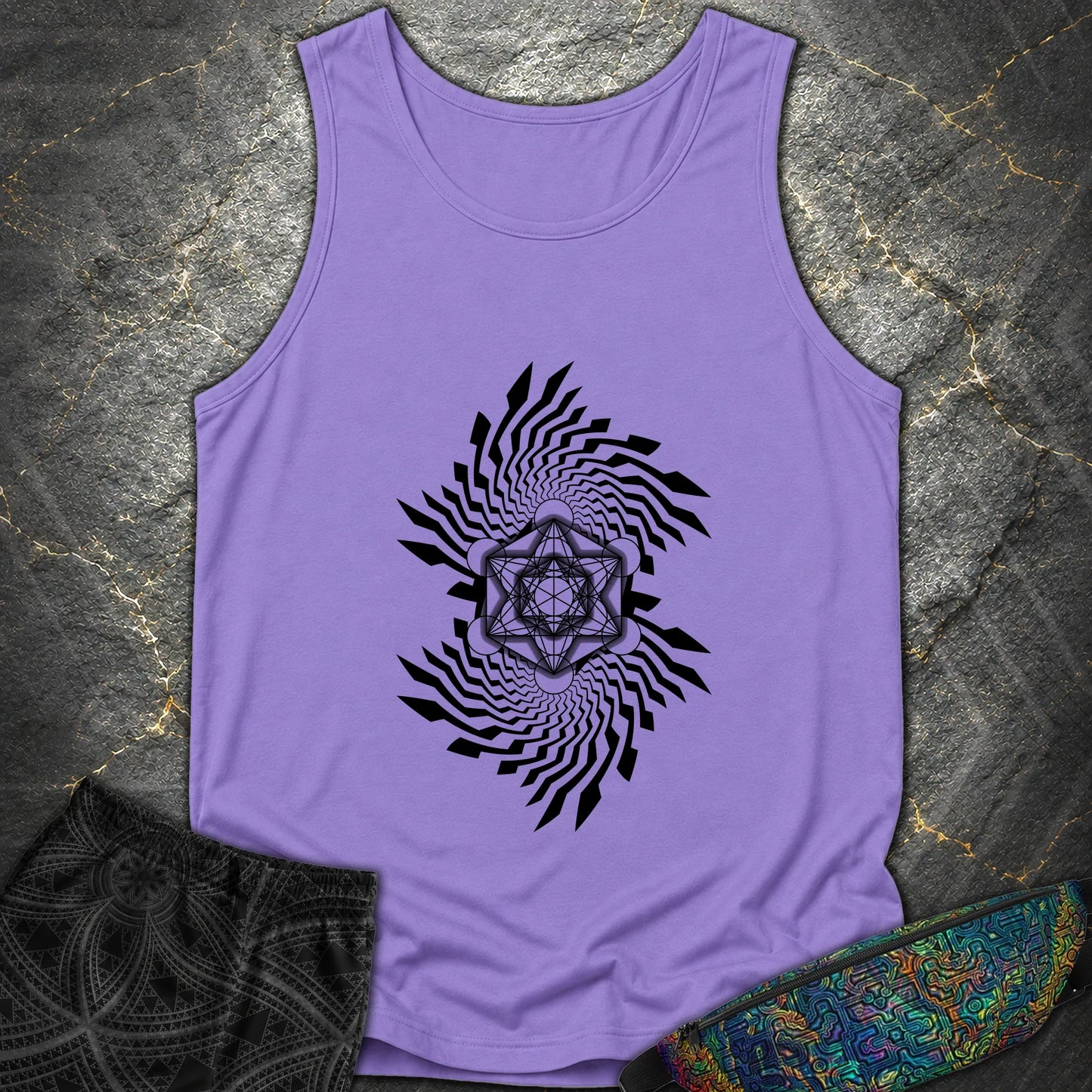 Spiral Metatron T-Shirt - Spiral Metatron Comfort Tank Top - Violet