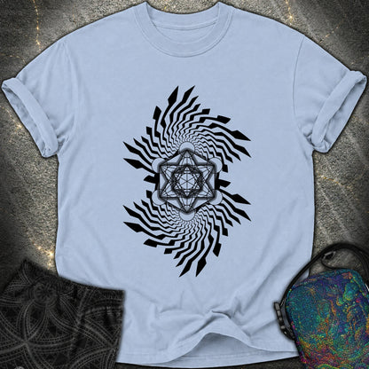 Spiral Metatron T-Shirt - Spiral Metatron Comfort T-Shirt - Washed Denim