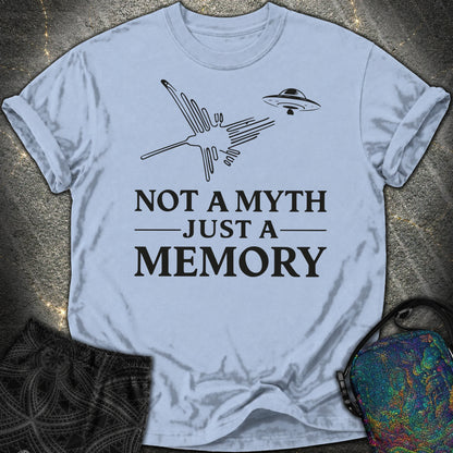 NOT MYTH JUST MEMORY Czarne - NOT MYTH JUST MEMORY Czarne Comfort T-Shirt - Washed Denim