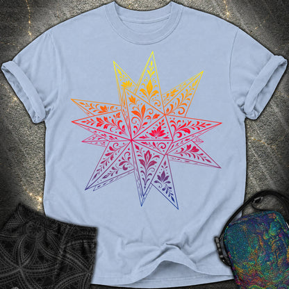 Colorful Stellated Dodecahedron - Colorful Stellated Dodecahedron Comfort T-Shirt - Washed Denim