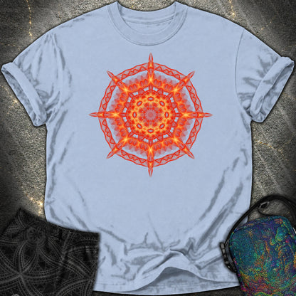 Radiant Geometry Portal Mandala - Radiant Geometry Portal Mandala Comfort T-Shirt - Washed Denim