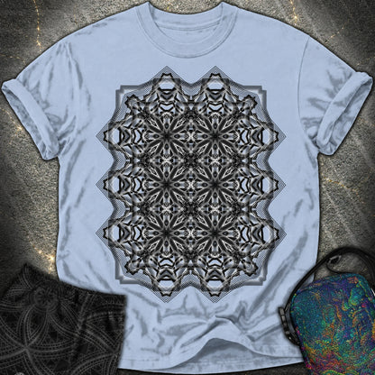 Monochrome Geometric Nexus - Monochrome Geometric Nexus Comfort T-Shirt - Washed Denim