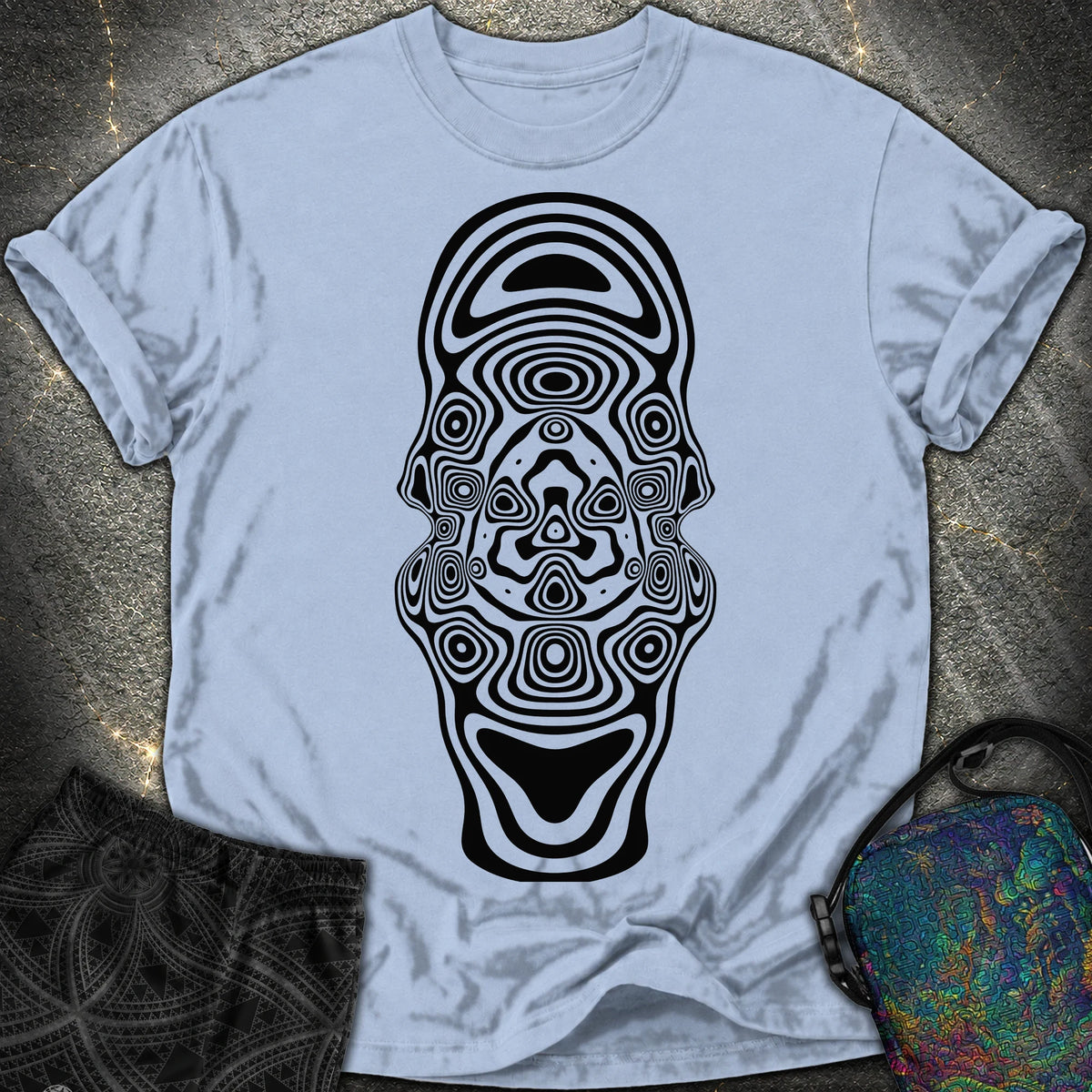 Mind Blown Black Comfort T-Shirt - Mind Blown Black Comfort T-Shirt - Washed Denim