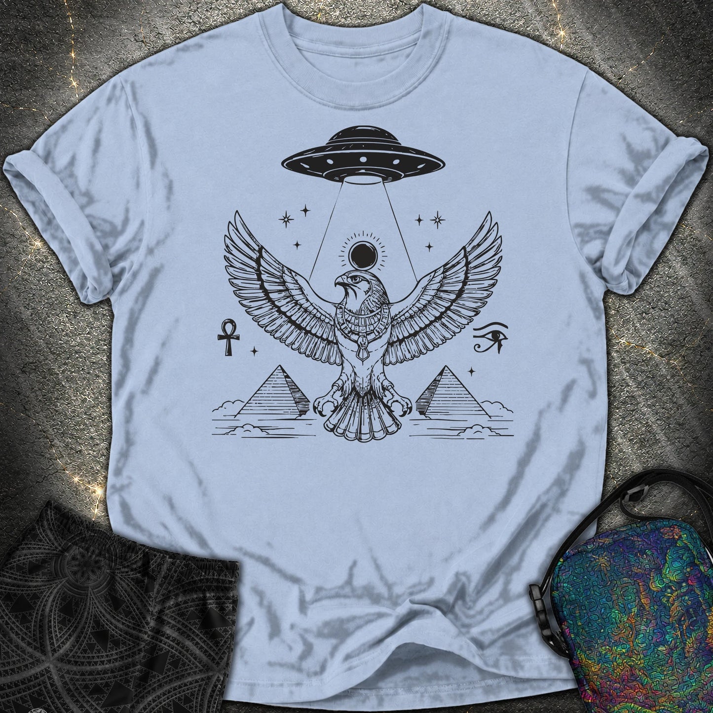 Shadow Falcon Under Alien Light - Shadow Falcon Under Alien Light Comfort T-Shirt - Washed Denim