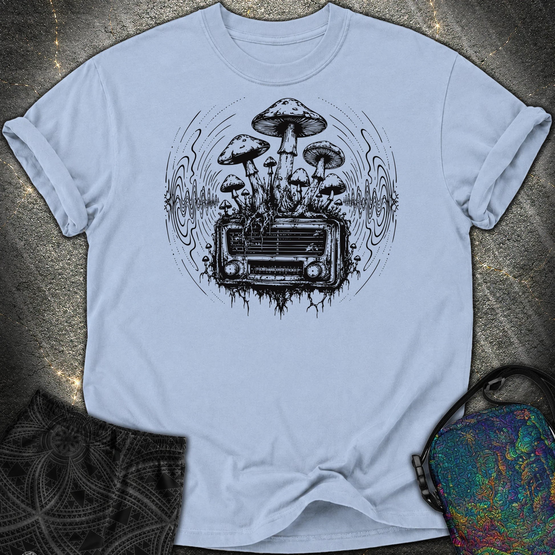 Mushroom Radio - Mushroom Radio Comfort T-Shirt - Washed Denim