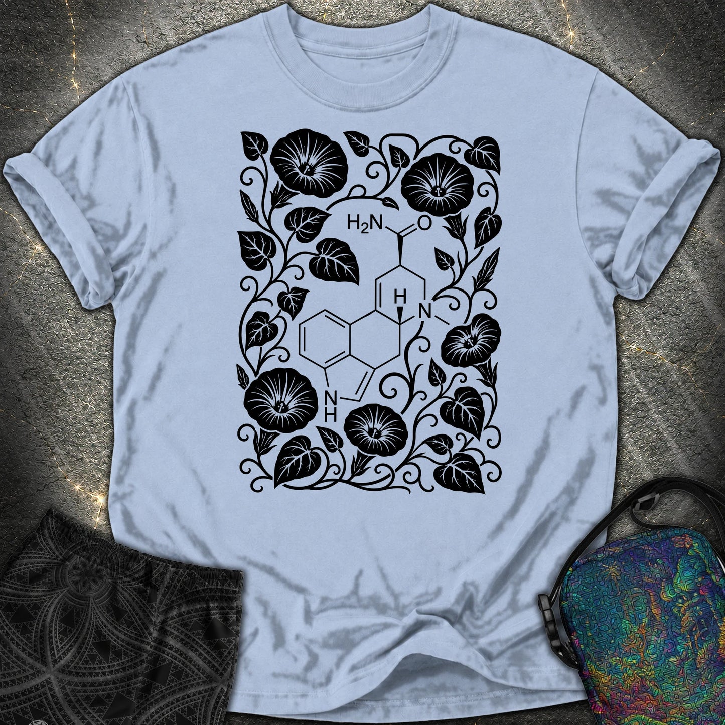 Morning Glory Molecule - Morning Glory Molecule Comfort T-Shirt - Washed Denim