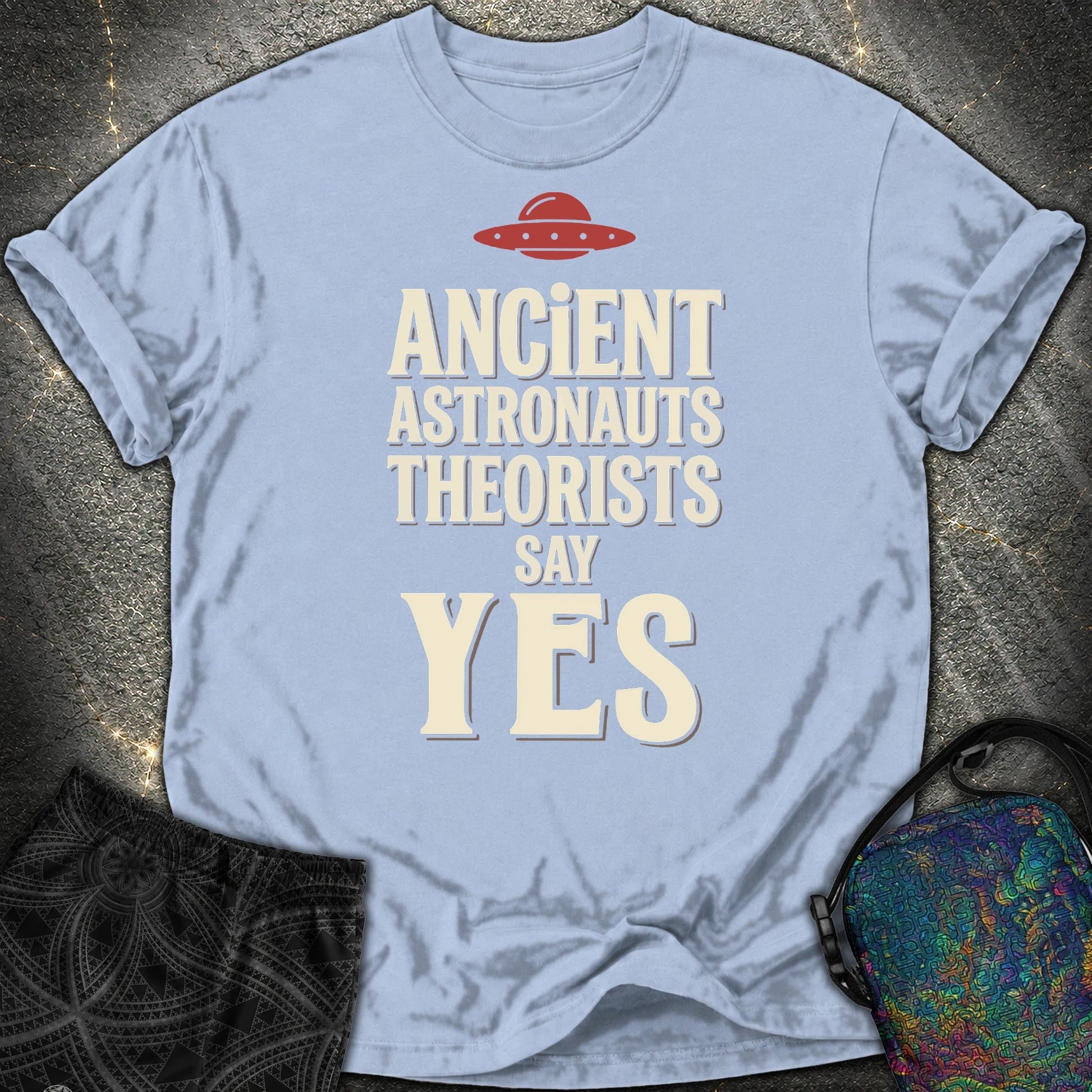 Ancient Astronaut Sey Yes 3 - Ancient Astronaut Sey Yes 3 Comfort T-Shirt - Washed Denim