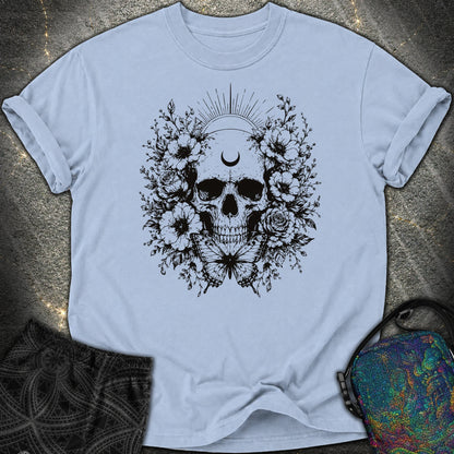 Moon Phases Moth - Moon Phases Moth Comfort T-Shirt - Washed Denim