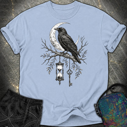 Crow Hourglass Key - Crow Hourglass Key Comfort T-Shirt - Washed Denim