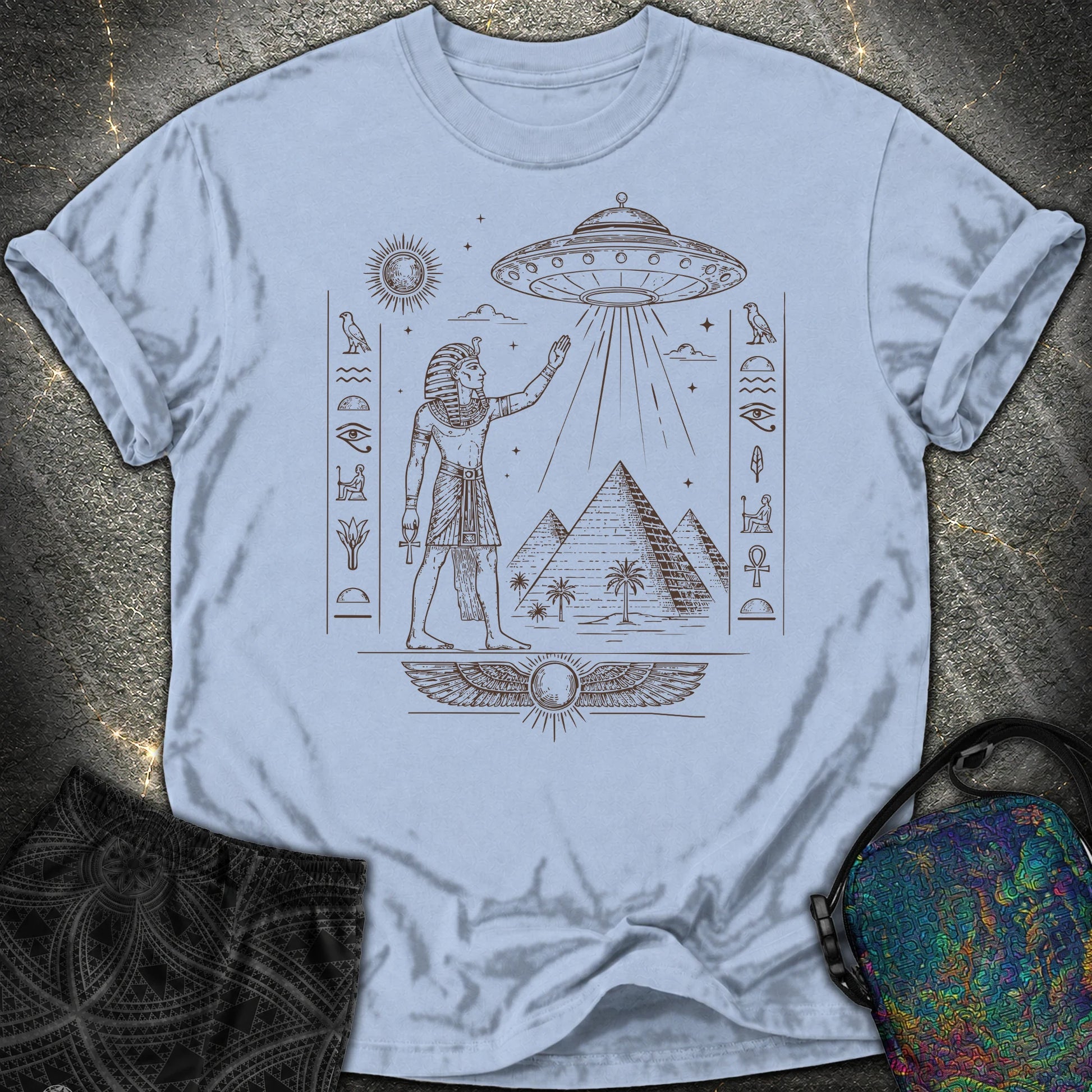 Pharaoh Beneath the Star Vessel - Pharaoh Beneath the Star Vessel Comfort T-Shirt - Washed Denim