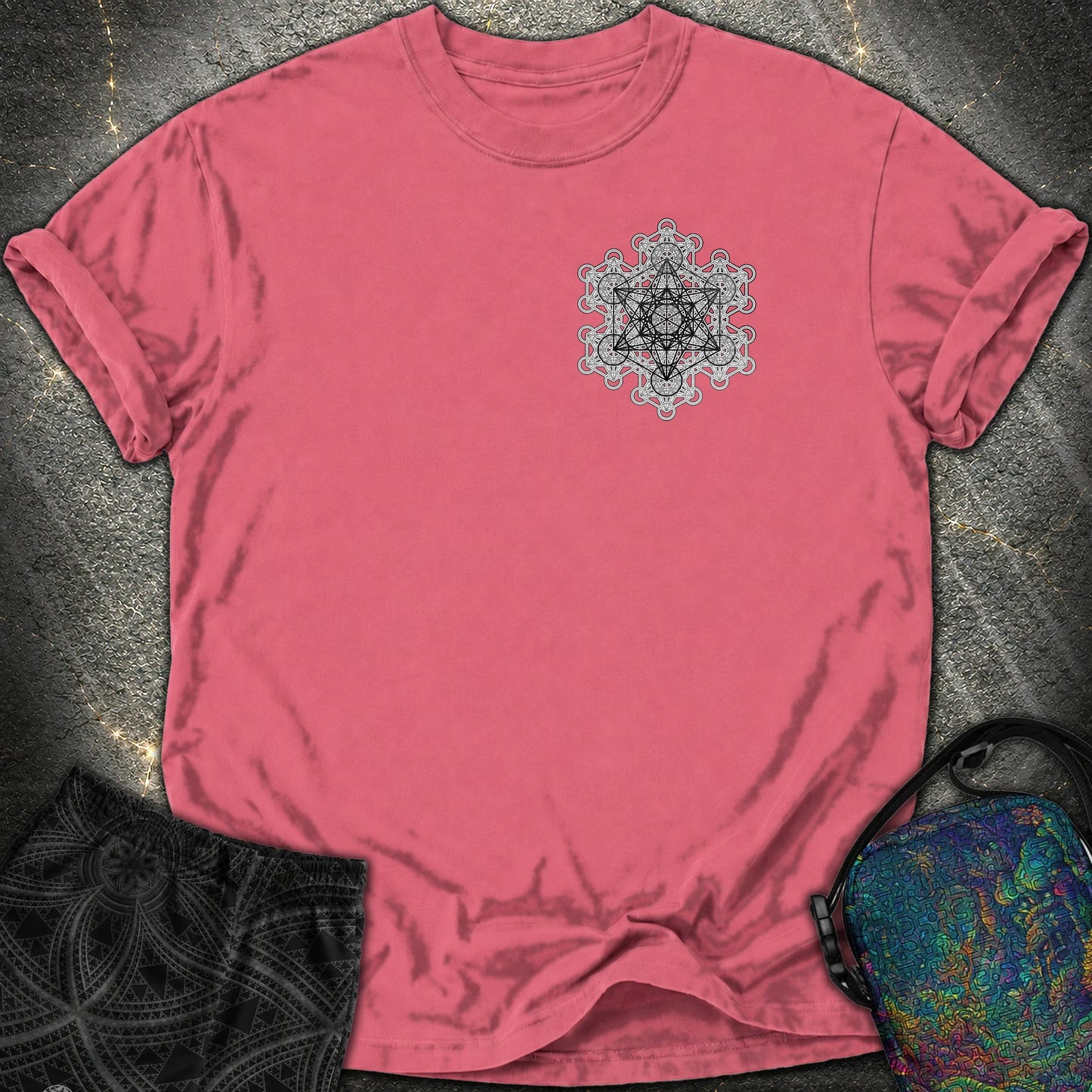 Metatron Fractal Star Comfort T-shirt - Metatron Fractal Star Comfort T-shirt - Watermelon