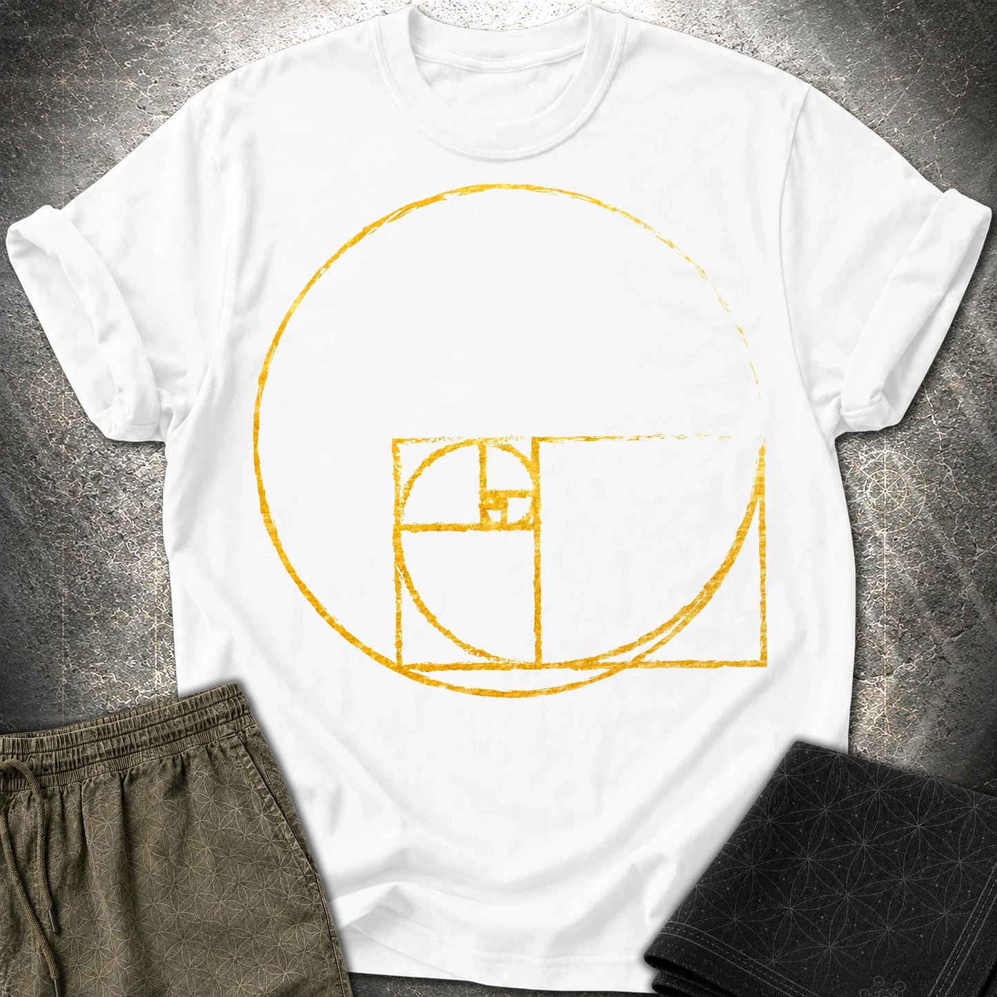 Golden Ratio Spiral Circle T-Shirt - Golden Ratio Spiral Circle T-Shirt - White