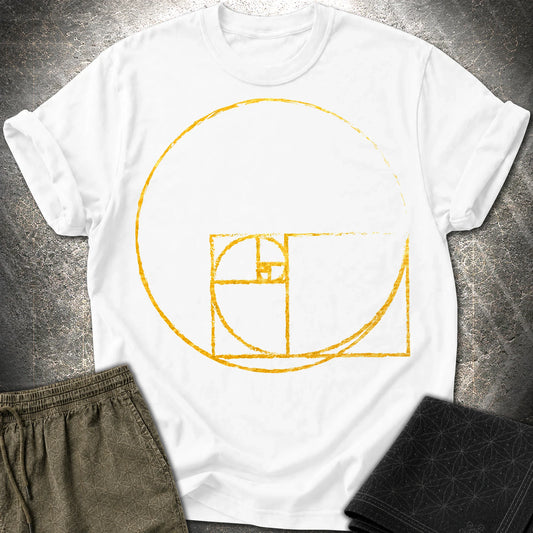 Golden Ratio Spiral Circle T-Shirt - Golden Ratio Spiral Circle T-Shirt - White