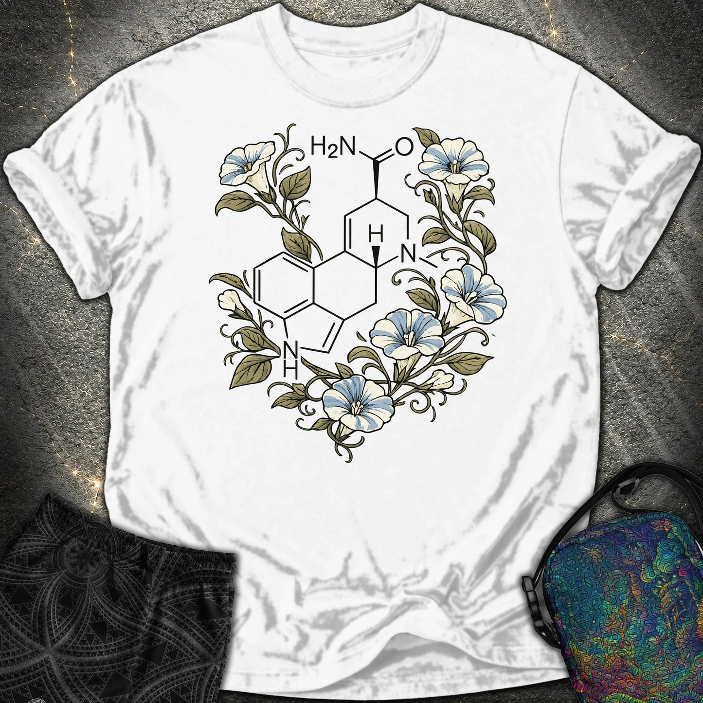 Morning Glory Molecule Color - Morning Glory Molecule Color Comfort T-Shirt - White