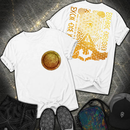 Kalesvara Mudra Seed Of Life 2 Sided T-Shirt - Kalesvara Mudra Seed Of Life 2 Sided Comfort T-Shirt - White