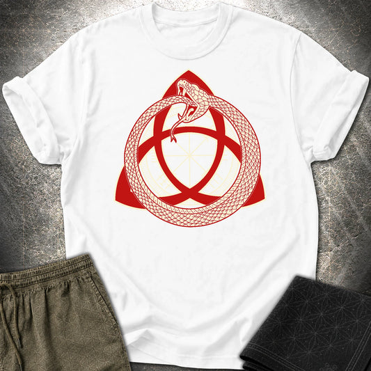 Triquetra Ouroboros T-Shirt - Triquetra Ouroboros T-Shirt - White