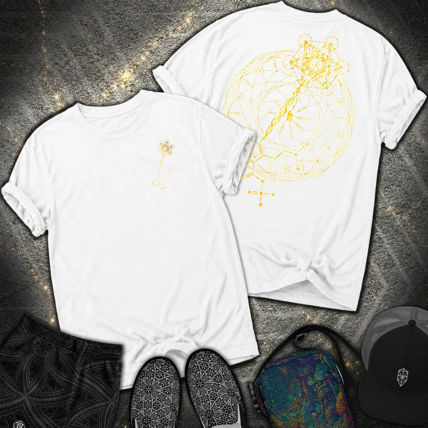 Psilocybin Key To Universe 2 Sided Comfort T-Shirt - Psilocybin Key To Universe 2 Sided Comfort T-Shirt - White