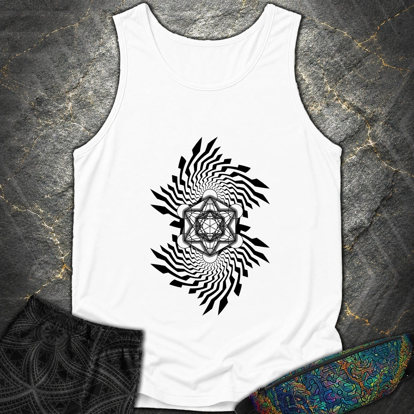 Spiral Metatron T-Shirt - Spiral Metatron Comfort Tank Top - White