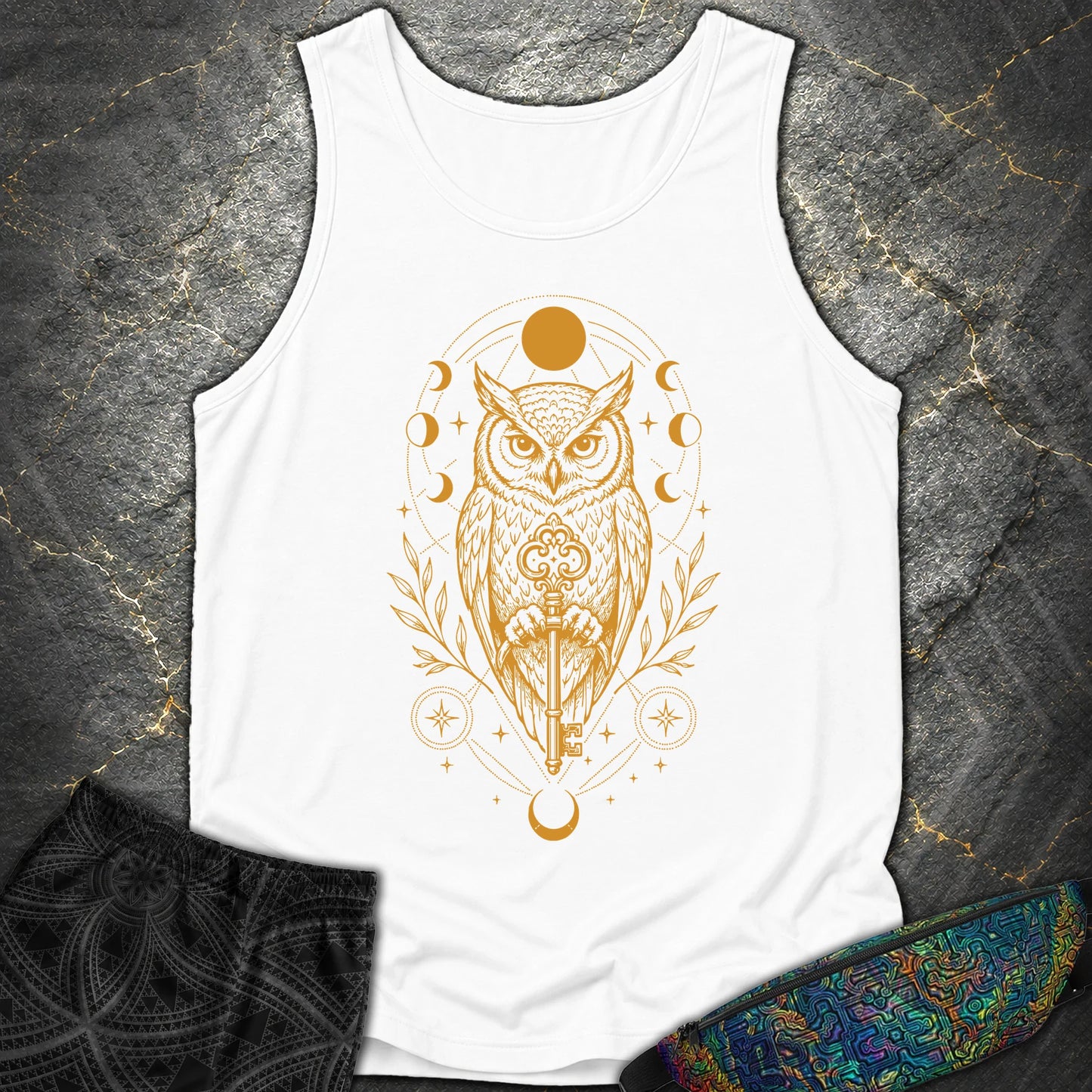 Owl Wisdom Key - Owl Wisdom Key Comfort Tank Top - White