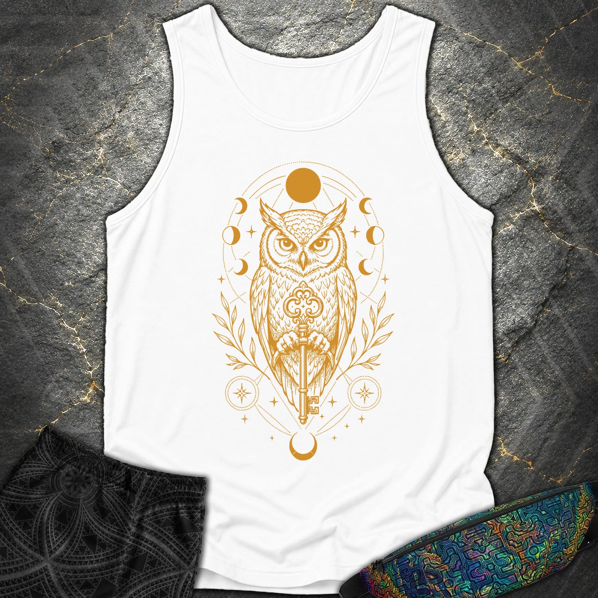 Owl Wisdom Key - Owl Wisdom Key Comfort Tank Top - White