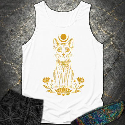 Sacred Cat of the Moon - Sacred Cat of the Moon Comfort Tank Top - White