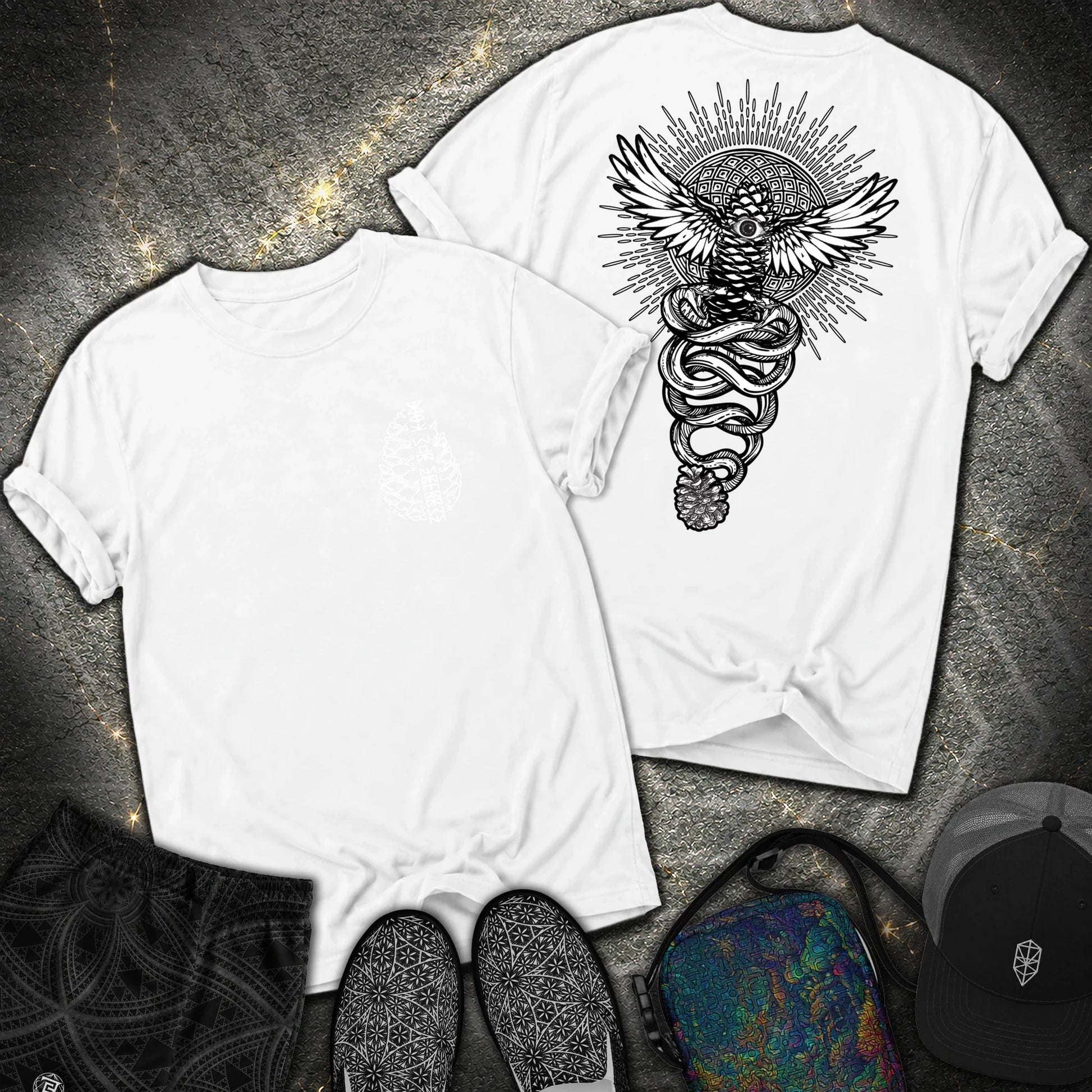 Pineal Gland Awakening 2 Sided Comfort T-Shirt - Pineal Gland Awakening 2 Sided Comfort T-Shirt - White