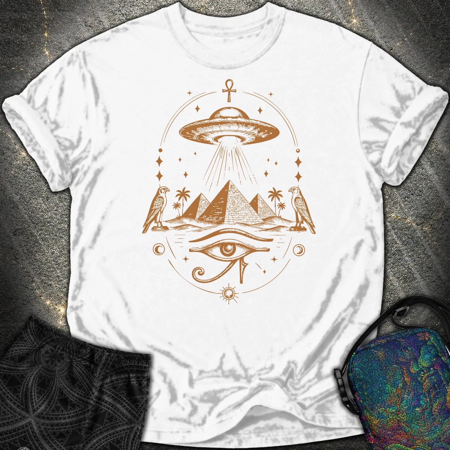 Starship Above the Sacred Pyramids - Starship Above the Sacred Pyramids Comfort T-Shirt - White