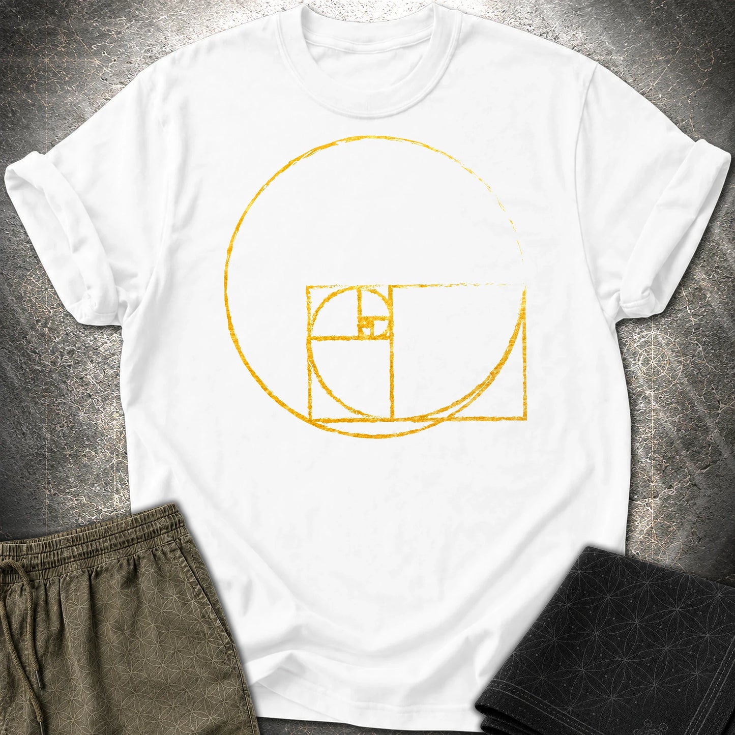 Golden Ratio Spiral Circle T-Shirt - Golden Ratio Spiral Circle T-Shirt - White