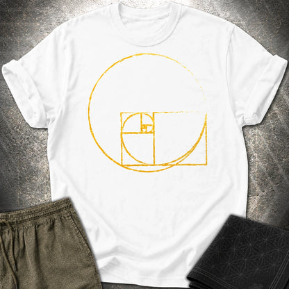Golden Ratio Spiral Circle T-Shirt - Golden Ratio Spiral Circle T-Shirt - White